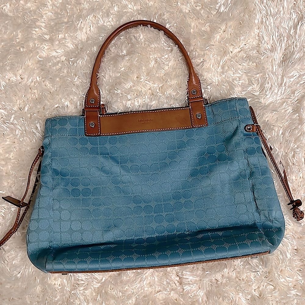 Vintage Kate Spade Blue and Tan Satchel